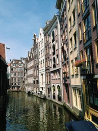 View of canal with buildings in background