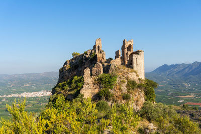 Ruins of a castle in the top of the mountain