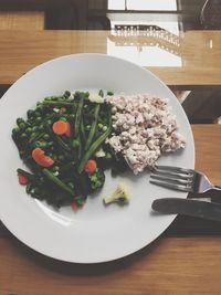 Close-up of salad in plate on table