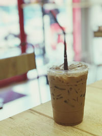 Close-up of drink on table