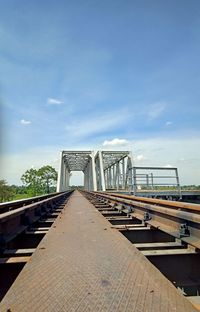 View of bridge against cloudy sky