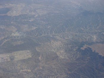High angle view of dramatic landscape