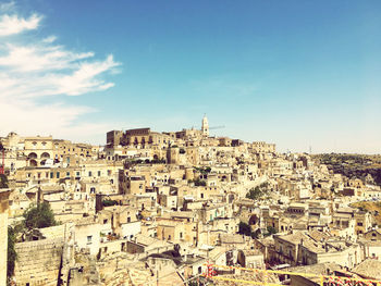 High angle view of townscape against sky