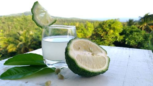 Close-up of drink on table