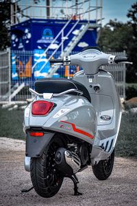 Motorcycle parked on road