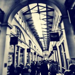 People walking at railroad station