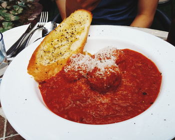 Close-up of served food