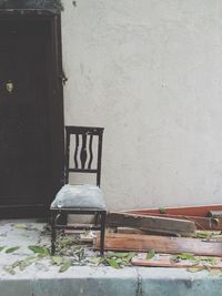 Closed door of old building