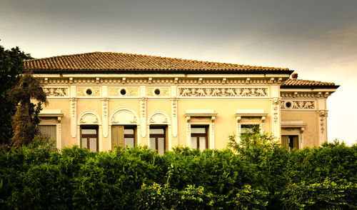 Exterior of historic building against sky