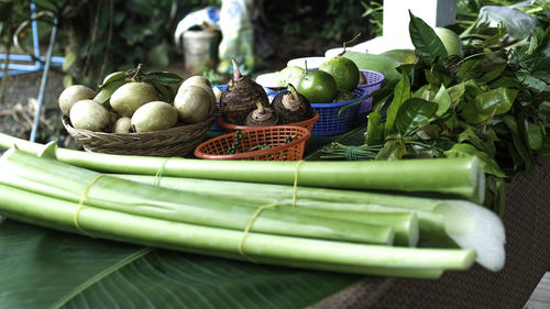 Close-up of vegetables on table