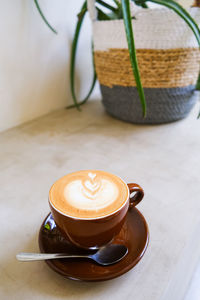 Close-up of coffee on table
