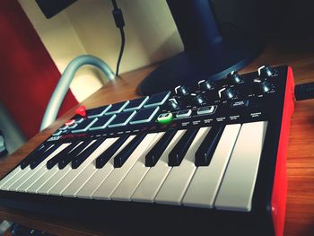 Close-up of piano keys