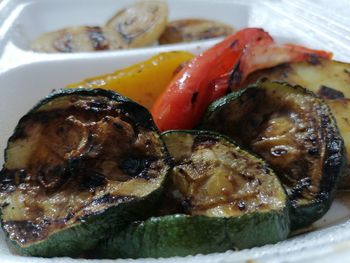 Close-up of food served in plate