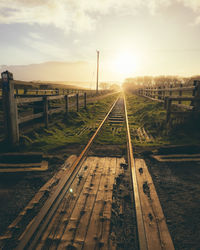 Railroad tracks against sky