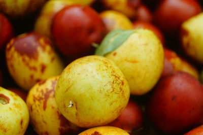 Full frame shot of apples for sale at market stall