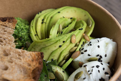 High angle view of vegetables in plate