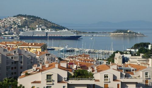 High angle view of town