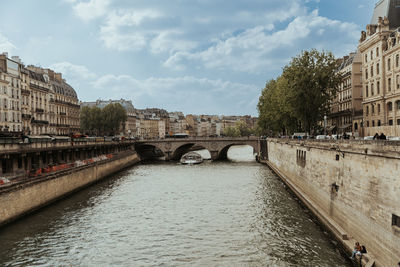 Bridge over river against sky