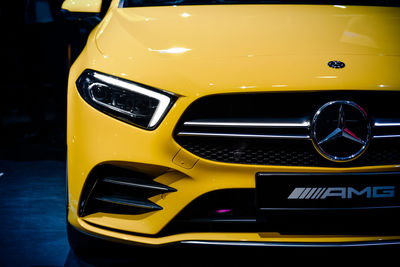 Close-up of yellow car