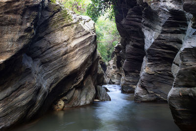 Scenic view of waterfall