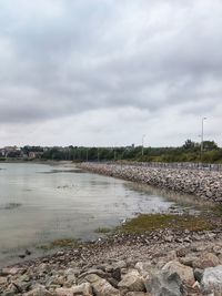 Scenic view of river against sky