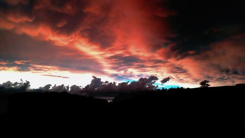 Scenic view of dramatic sky during sunset