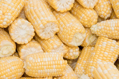 Full frame shot of corn for sale in market