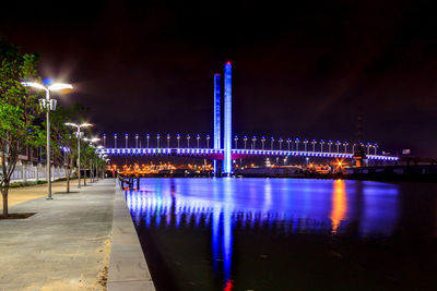 Illuminated buildings at night