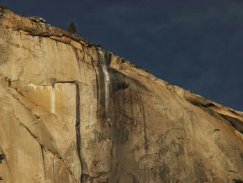 Low angle view of rock formations