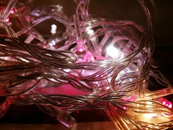 Close-up of illuminated christmas lights