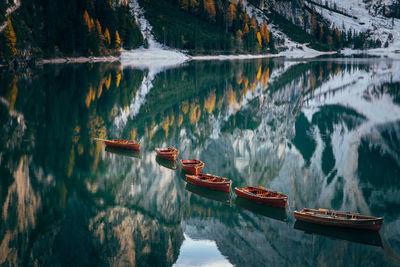 Panoramic view of lake and mountains