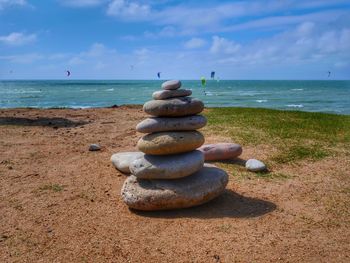 Stack of stones on beach