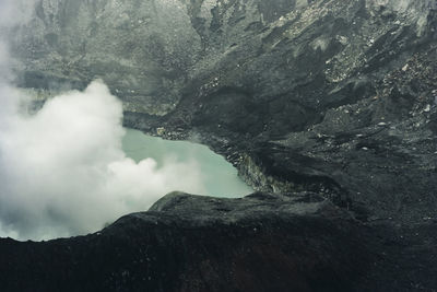 View of volcanic mountain