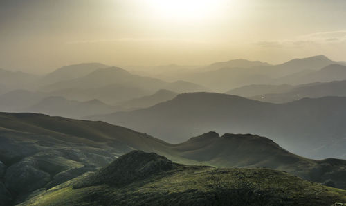 Scenic view of mountains against sky