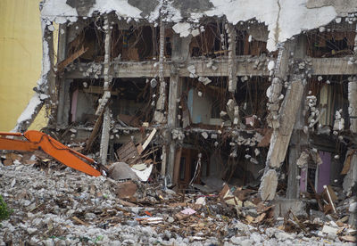 Damaged building under construction