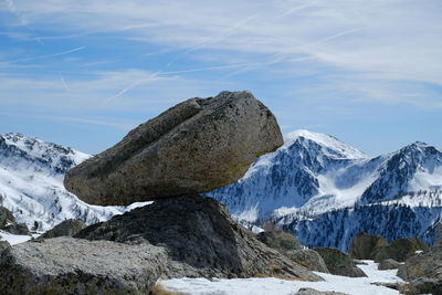 Scenic view of snowcapped mountain against sky