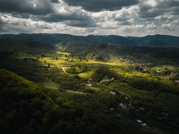 High angle view of landscape against sky