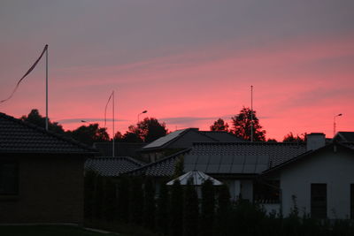 Houses at sunset