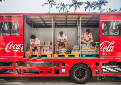 People sitting in a bus