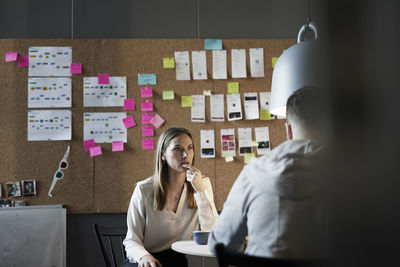 Woman having meeting in office