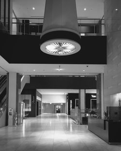 Empty illuminated building