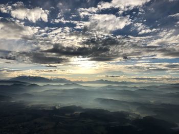 Scenic view of cloudscape against sky during sunset