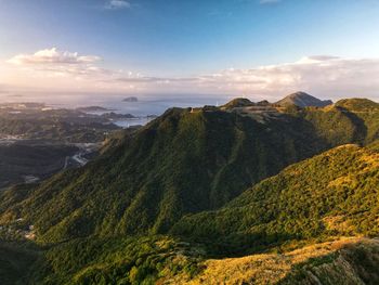 Scenic view of mountains against sky