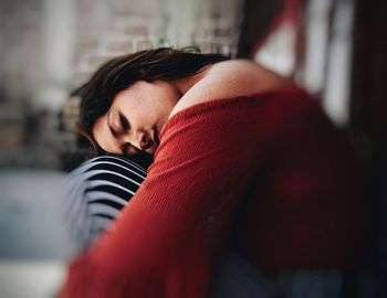 Woman relaxing at home