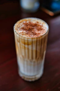 Close-up of coffee on table