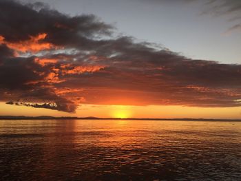 Scenic view of sea at sunset