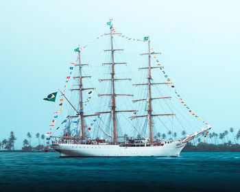 Regata 500 years cisne branco in puerto rico sealing from san juan with the garita fort 