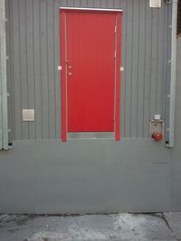 Closed red door