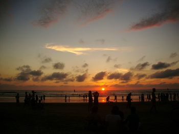 Scenic view of sea at sunset