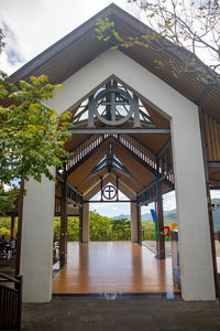 Entrance of building against sky